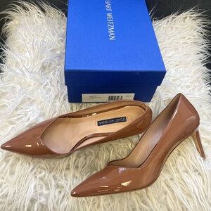 Stuart Weitzman ANNY 70  high heel Patton in cappuccino. MADE IN SPAIN . G261617